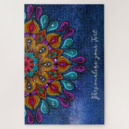 Colorful Modern Mandala Trippy Psychedelic Hippie Legpuzzel