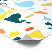 Colorful Modern Minimalist Abstracte Splatter Art Poster (Hoek)