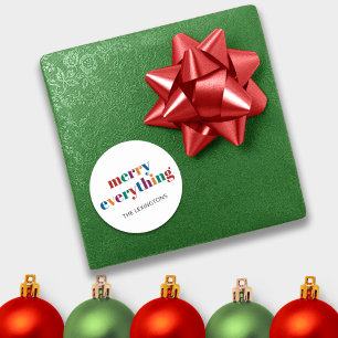 Colorful Modern Minimalist Merry Alles Ronde Sticker