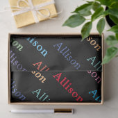 Colorful Modern Monogrammed Simple Black Tissuepapier (Geschenk)