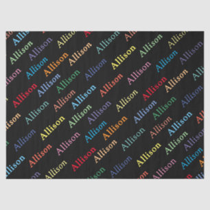 Colorful Modern Monogrammed Simple Black Tissuepapier