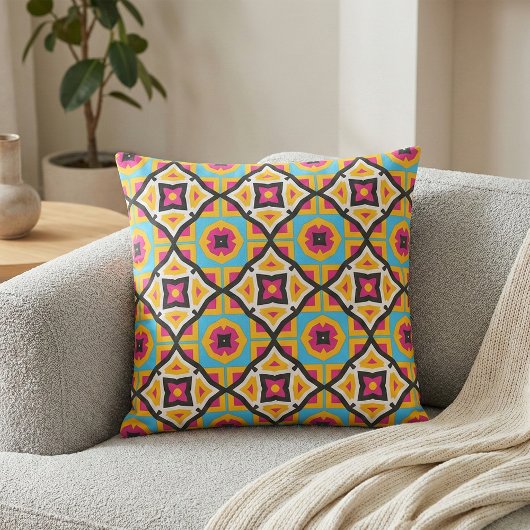 Colorful Modern Moroccan mosaic Geometric Pattern Stof