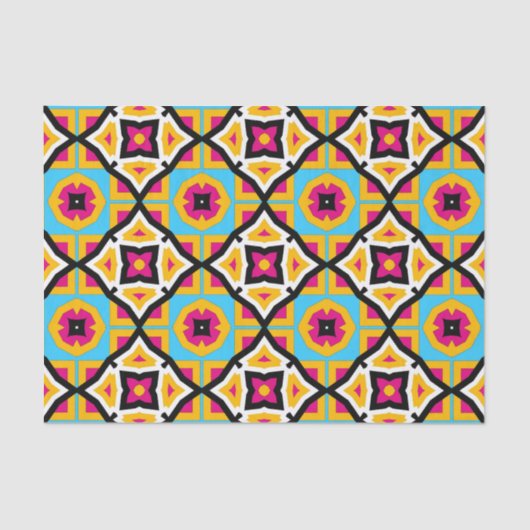 Colorful Modern Moroccan mosaic Geometric Pattern Tissuepapier (Voorkant)