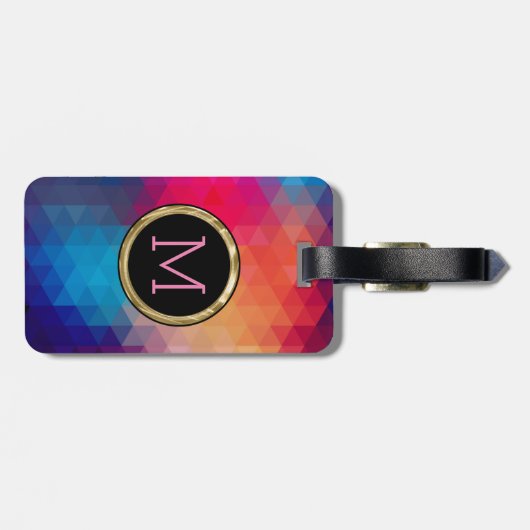 Colorful Modern Mosaic Geometric Pattern Bagagelabel (Achterkant horizontaal)
