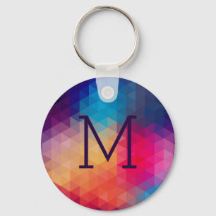 Colorful Modern Mosaic Geometric Pattern Sleutelhanger