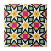 Colorful Modern Mosaic Geometric Pattern Tegeltje (Voorkant)