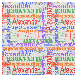Colorful Modern Name Collage Rainbow Stof