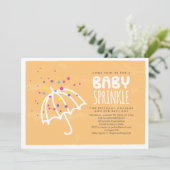 Colorful Modern Oranje Baby Sprinkle Invitation Kaart (Staand voorkant)