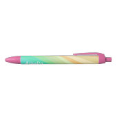 Colorful Modern Pastel Waves Pattern Personalised Zwarte Inkt Pen (Bovenkant)