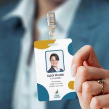 Colorful Modern Photo Employee Personeel ID Badge