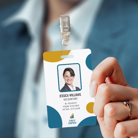 Colorful Modern Photo Employee Personeel ID Badge