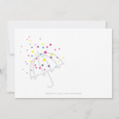 Colorful Modern Pink Baby Girl Shower Kaart (Achterkant)