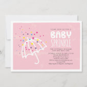 Colorful Modern Pink Baby Girl Uitnodiging (Voorkant)