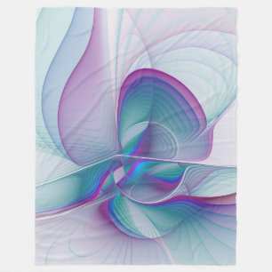 Colorful Modern Pink Blue Turquoise Fractal Art Fleece Deken