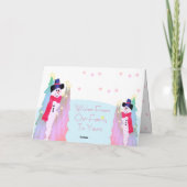Colorful Modern Pink Star Snowman Designer Feestdagen Kaart (Achterkant)