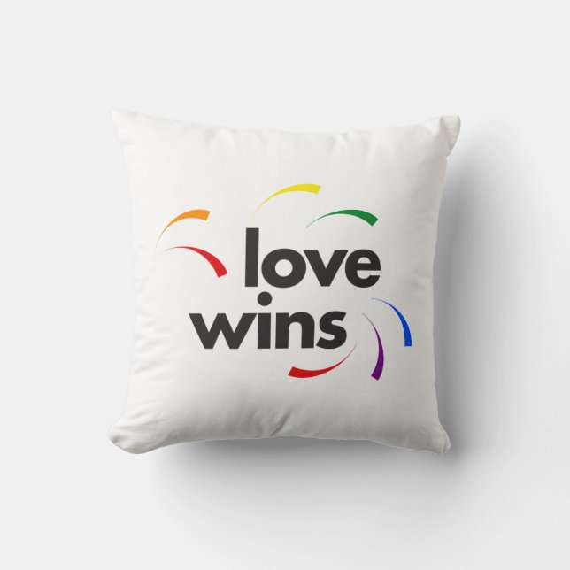 Colorful, modern, playful design of Love Wins Kussen (Voorkant)