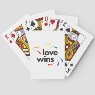 Colorful, modern, playful design of Love Wins Pokerkaarten