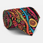 Colorful Modern Print Stropdas (Opgerold)