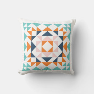 Colorful Modern Quilt Block Geometric Art Kussen