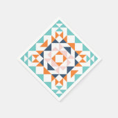 Colorful Modern Quilt Block Geometric Art Servet (Hoek)