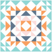 Colorful Modern Quilt Block Geometric Art Sticker (Voorkant)