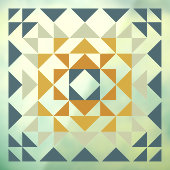 Colorful Modern Quilt Block Geometric Earthy Blauw Raamsticker (Vel 3)