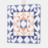 Colorful Modern Quilt Block Geometric Paars Keramisch Ornament (Links)