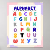 Colorful Modern Rainbow Alphabet Chart Poster (Voorkant)