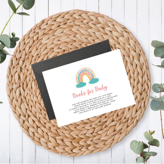 Colorful Modern Rainbow Books voor Baby Informatiekaartje