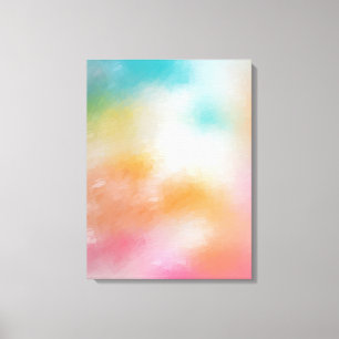 Colorful Modern Red Pink Blue Abstract Art Trendy Canvas Afdruk