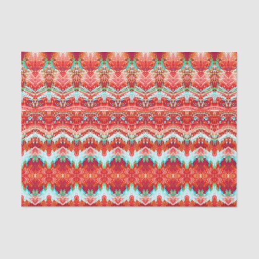 Colorful Modern  Rood Blauwgroen Schitterend Kunst Tissuepapier (Voorkant)