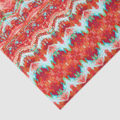 Colorful Modern  Rood Blauwgroen Schitterend Kunst Tissuepapier (Detail)