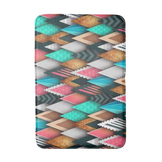 Colorful Modern Southwestern Aztec Blauwgroen Roze Badmat (Voorkant Verticaal)