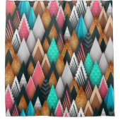 Colorful Modern Southwestern Aztec Blauwgroen Roze Douchegordijn (Voorkant)