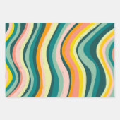 Colorful Modern Stripes Curves Waves Set van Inpakpapier Vel (Voorkant 3)