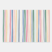 Colorful Modern Stripes Grid Roze Blauw Inpakpapier Vel (Voorkant 3)