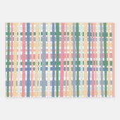 Colorful Modern Stripes Grid Roze Blauw Inpakpapier Vel (Voorkant 2)
