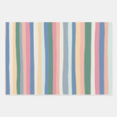 Colorful Modern Stripes Grid Roze Blauw Inpakpapier Vel (Voorkant)