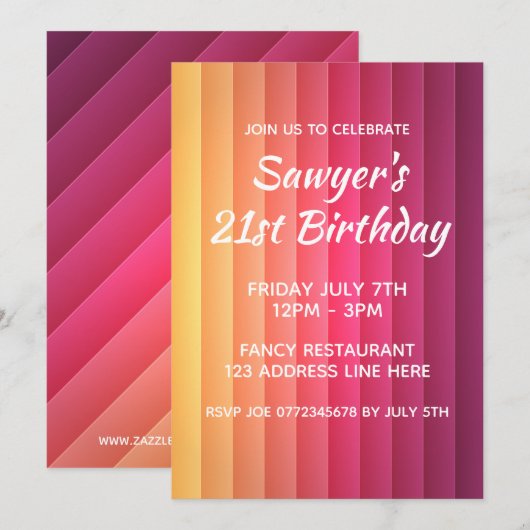 Colorful Modern Stripes Kaart (Voorkant / Achterkant)