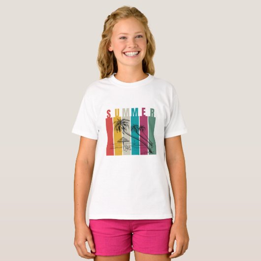 Colorful Modern Summer Design T-shirt (Voorkant volledig)