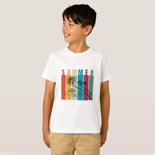 Colorful Modern Summer Design T-shirt (Voorkant volledig)