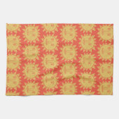 Colorful Modern Suns Yellow Pattern Theedoek (Horizontaal)