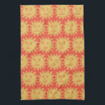 Colorful Modern Suns Yellow Pattern Theedoek<br><div class="desc">Decoreer je keuken met deze coole zonnedoek. Maakt een geweldig huishouden,  een verjaardag of een bruiloft cadeau! U kunt het aanpassen en tekst ook toevoegen. Bekijk mijn winkel voor veel meer kleuren en patronen!</div>