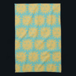 Colorful Modern Suns Yellow Pattern Theedoek<br><div class="desc">Decoreer je keuken met deze coole zonnedoek. Maakt een geweldig huishouden,  een verjaardag of een bruiloft cadeau! U kunt het aanpassen en tekst ook toevoegen. Bekijk mijn winkel voor veel meer kleuren en patronen!</div>