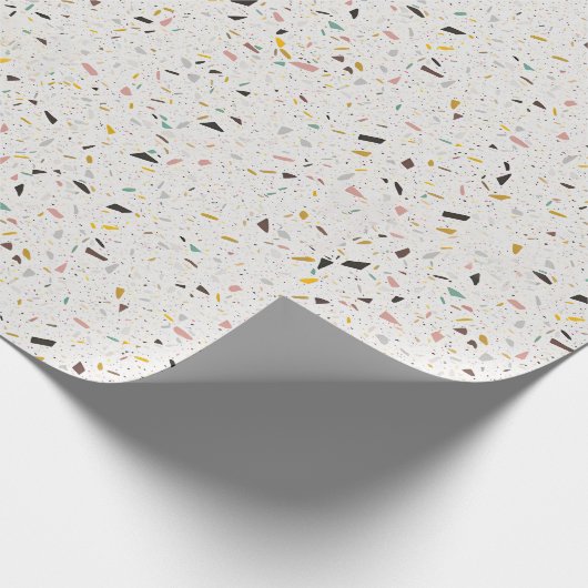 Colorful Modern Terrazzo Texture Pattern Cadeaupapier (Hoek)