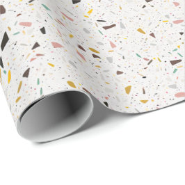 Colorful Modern Terrazzo Texture Pattern Cadeaupapier