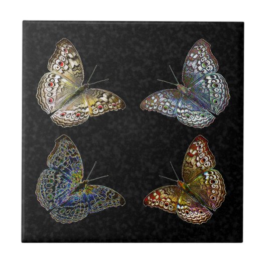 Colorful Modern Trendy Colors Butterflies Tekening Tegeltje (Voorkant)