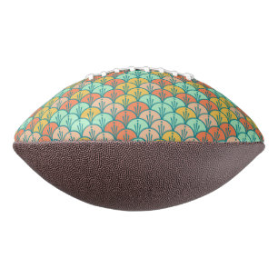 Colorful Modern Trendy Geometric Fish Scale American Football