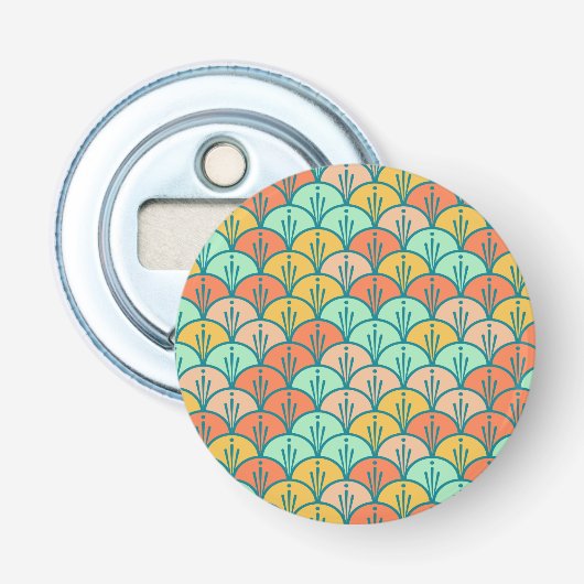 Colorful Modern Trendy Geometric Fish Scale Button Flesopener (Voorkant)