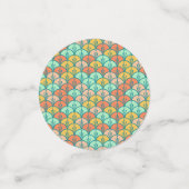 Colorful Modern Trendy Geometric Fish Scale Confetti (Kleine voorkant)